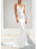 Spaghetti Straps Ivory Satin Backless Sexy Wedding Dress Spaghetti Straps Ivory Satin Backless Sexy Wedding Dress